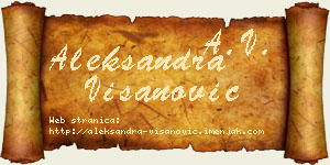 Aleksandra Višanović vizit kartica